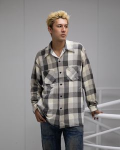 BOW WOW 25FWバウワウ DAMAGED AND STAINED FLANNEL SHIRT(BW252-DSFS) AGED GRAY x WHITE★9月27日(土)発売！