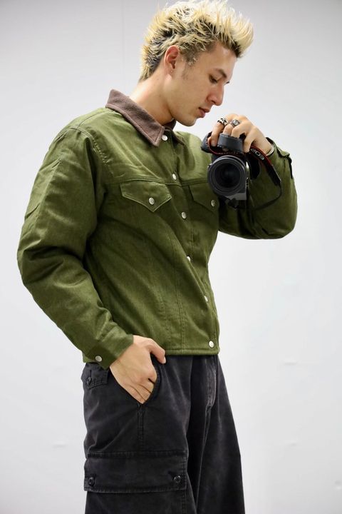 FOUNDOUR  COLOR DENIM JACKET MARK スタイル