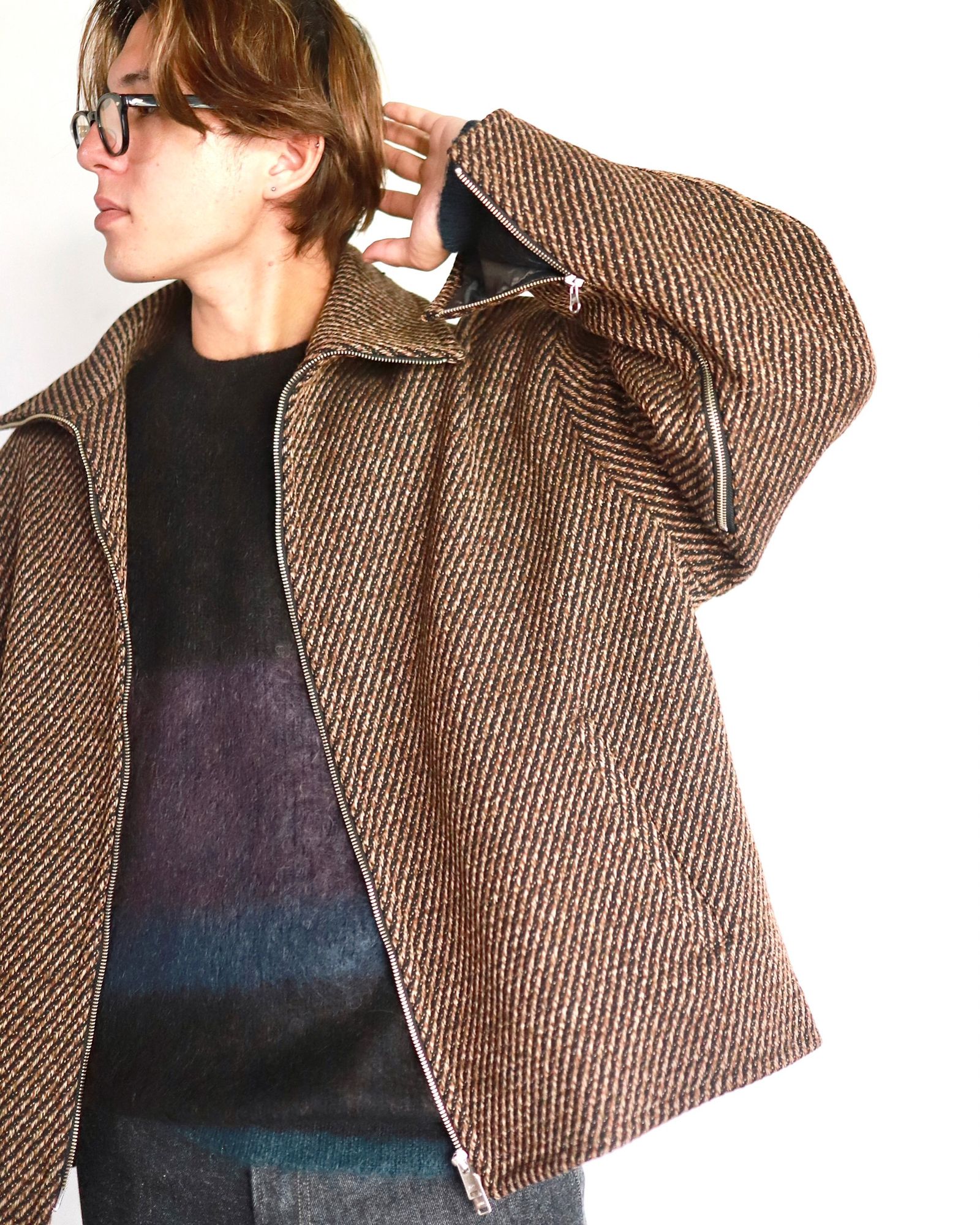 yoke graghpaper モヘアニット23aw greenカラーグリーン