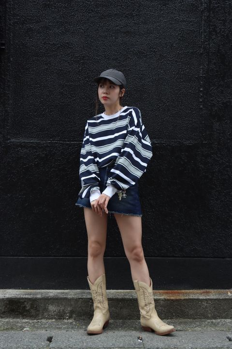 FreshService 23ss MULTI BORDER L/S TEE style.2023.5.28