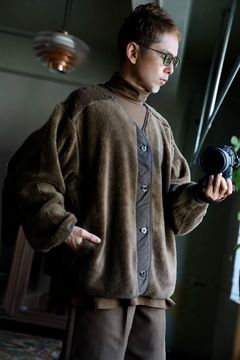 Graphpaper Wool Boa Liner Blouson"BROWN"スタイル
