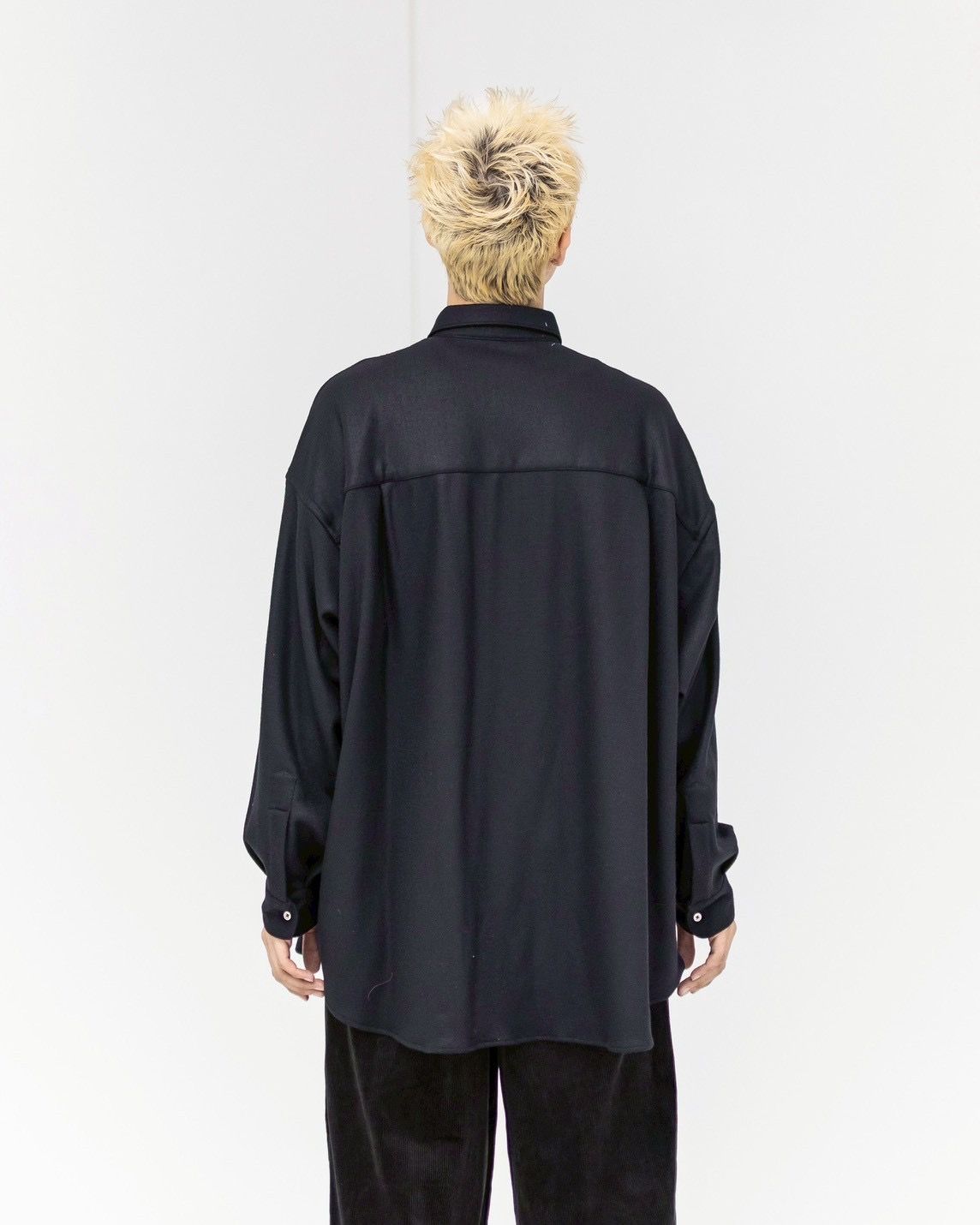 グラフペーパー 25AW Wool Smooth Flannel Oversized Regular Collar Shirt(GU253-50221B)BLACK☆10月4日(土)新作発売！