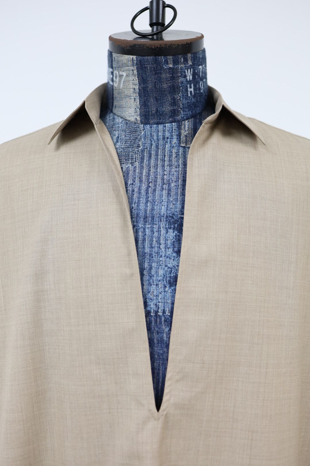 Graphpaper 26SS Fine Wool Heather L/S Skipper Shirt(GU261-50320)TAUPE☆2月21日(土)発売！