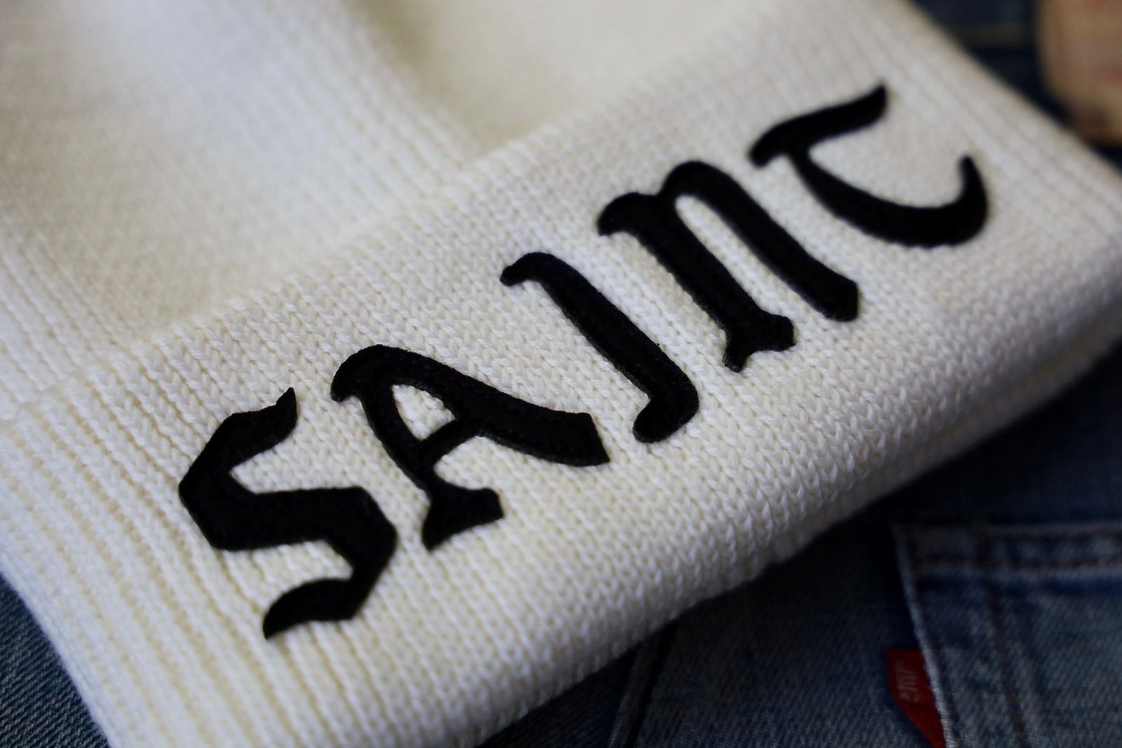 セントマイケル SAINT KNIT CAP(SM-YS1-0000-082)WHITE☆再入荷しました！
