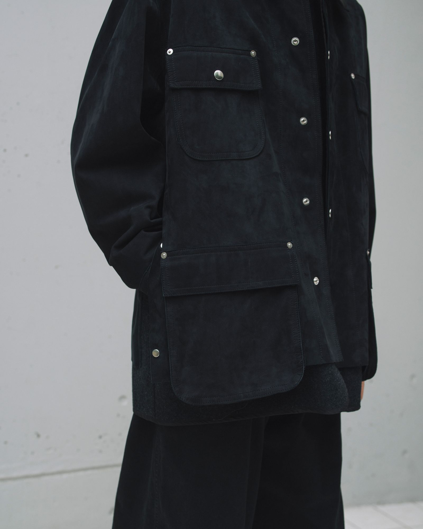 ヨーク 25FW Nuback Leather Coverall Jacket(YK25FW01019B)BLACK☆10月11日(土)新作発売！