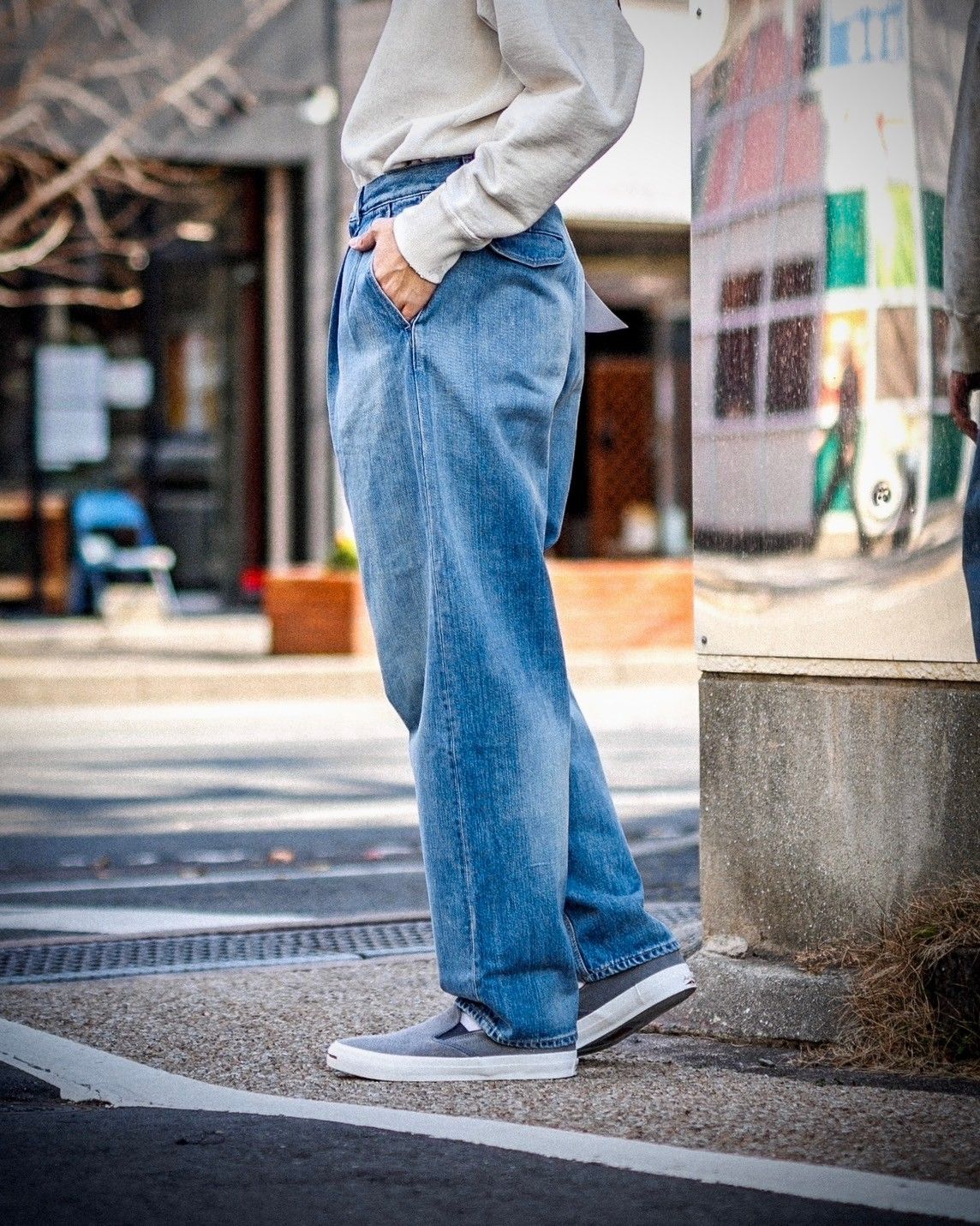 グラフペーパー Selvage Denim Two Tuck Tapered Pants(LIGHT