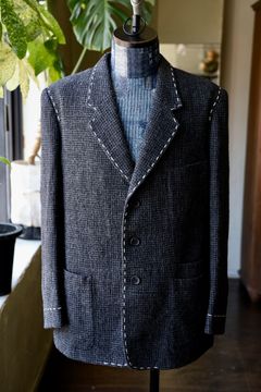 ワイズフォーメンY's for men 25AW HOUNDSTOOTH STITCH JACKET (ML-J13-106)BLACK