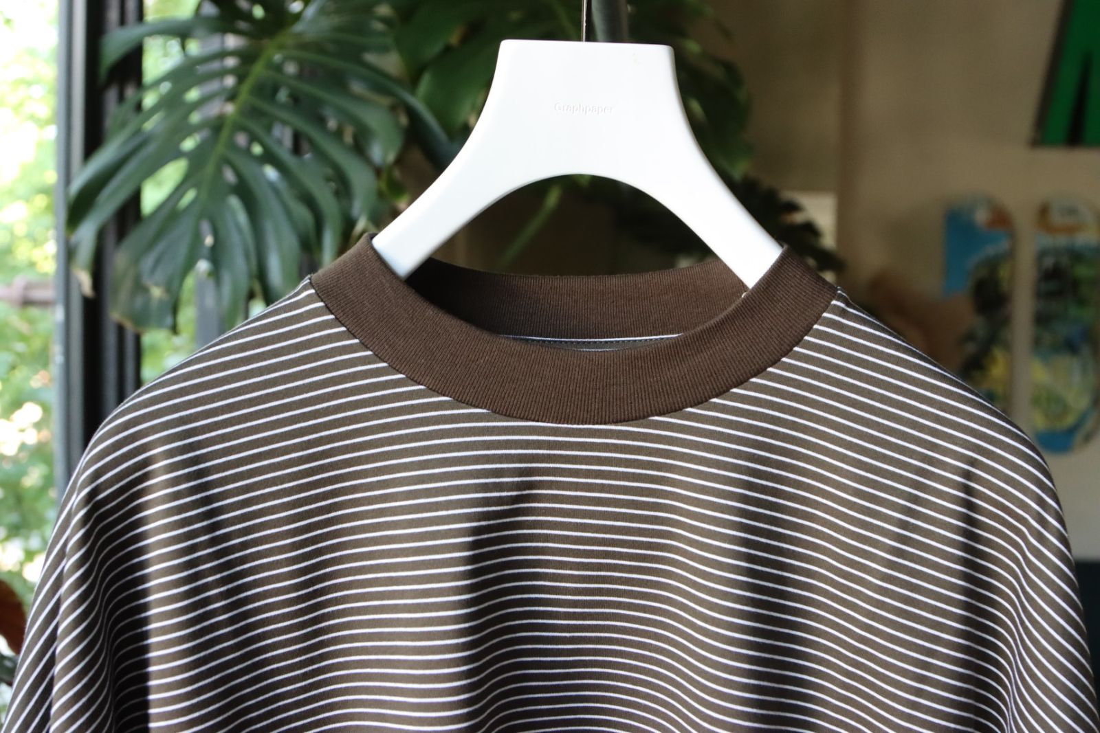 イズネス23AWバルーンTシャツ BALLOON  T-SHIRT(31SSSH05-1)BROWN×WHITE border