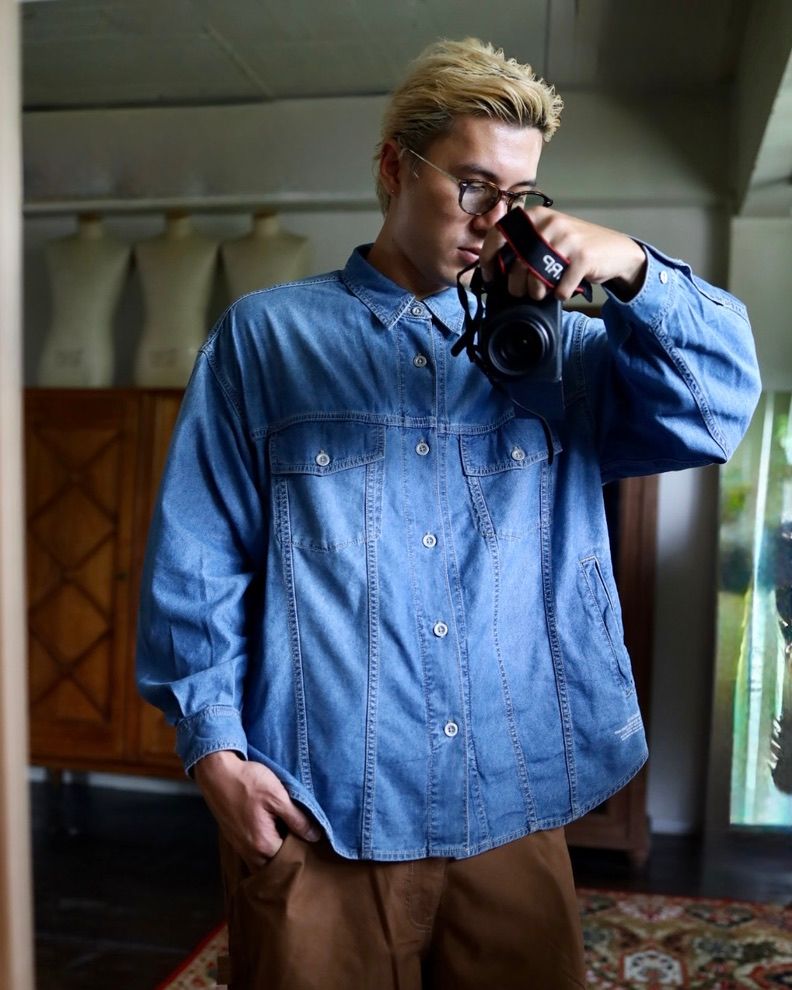 フレッシュサービス COTTON CANVAS LEATHER COLLAR WORK JACKET  MARKスタイル