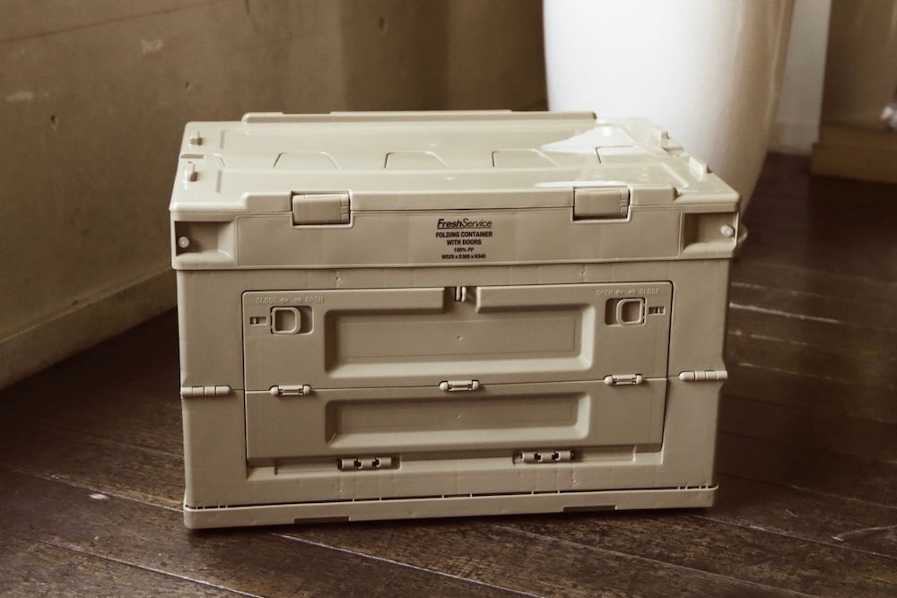 フレッシュサービス FOLDING CONTAINER w/2 DOORS "SAND"