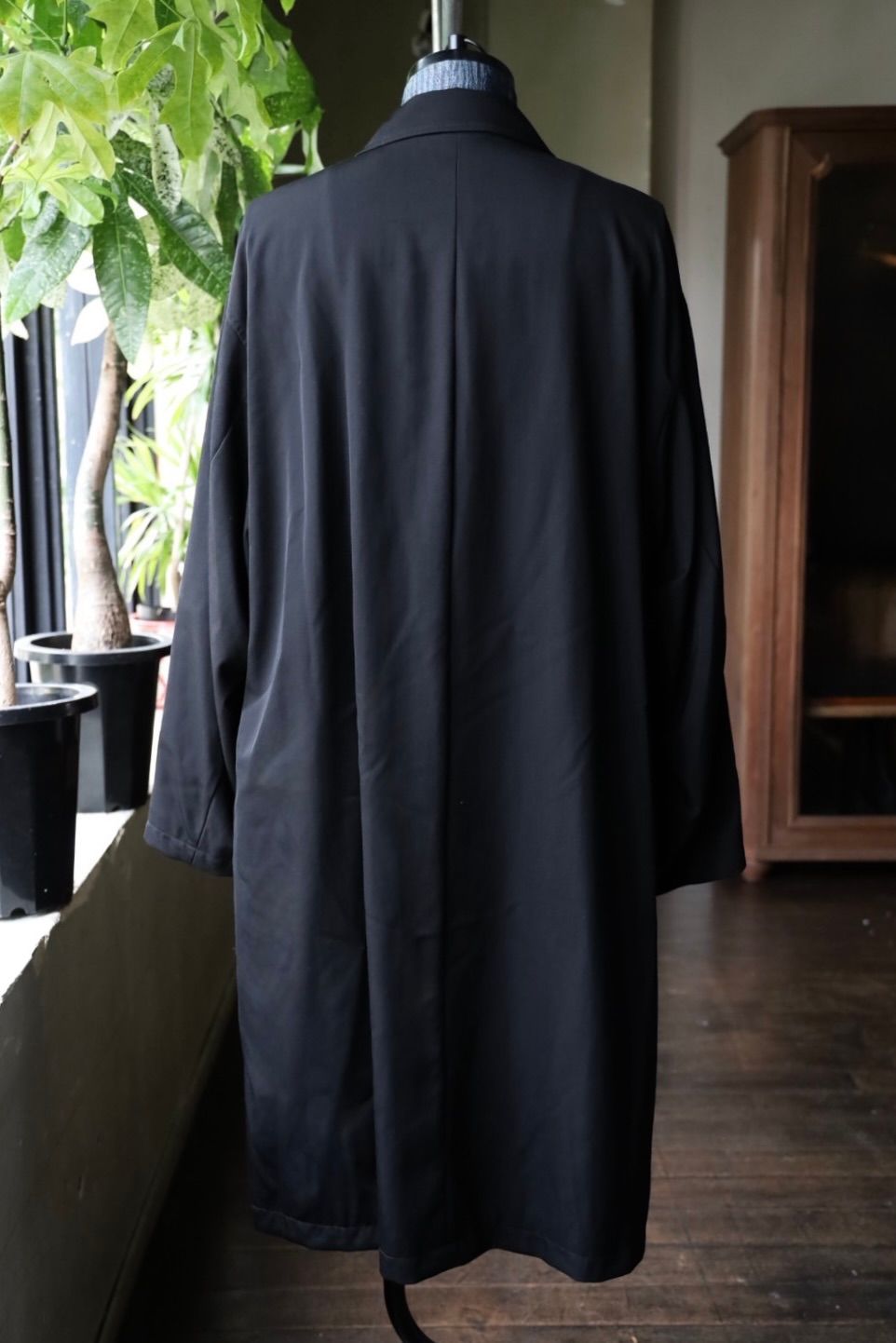 グラフペーパー 25AW Fulled Wool Gabardine Oversized Ball Collar Coat(GM253-10324)BLACK