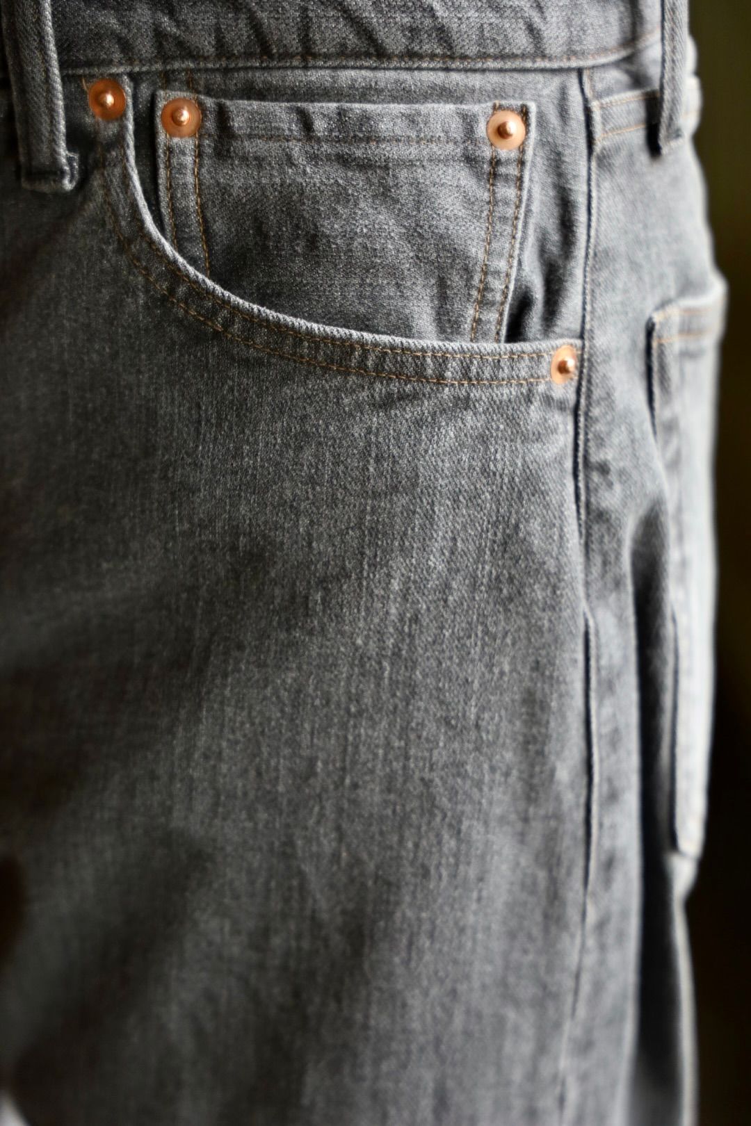 ファウンダ 25SS BLACK DENIM PANTS(015FD251009)FADE
