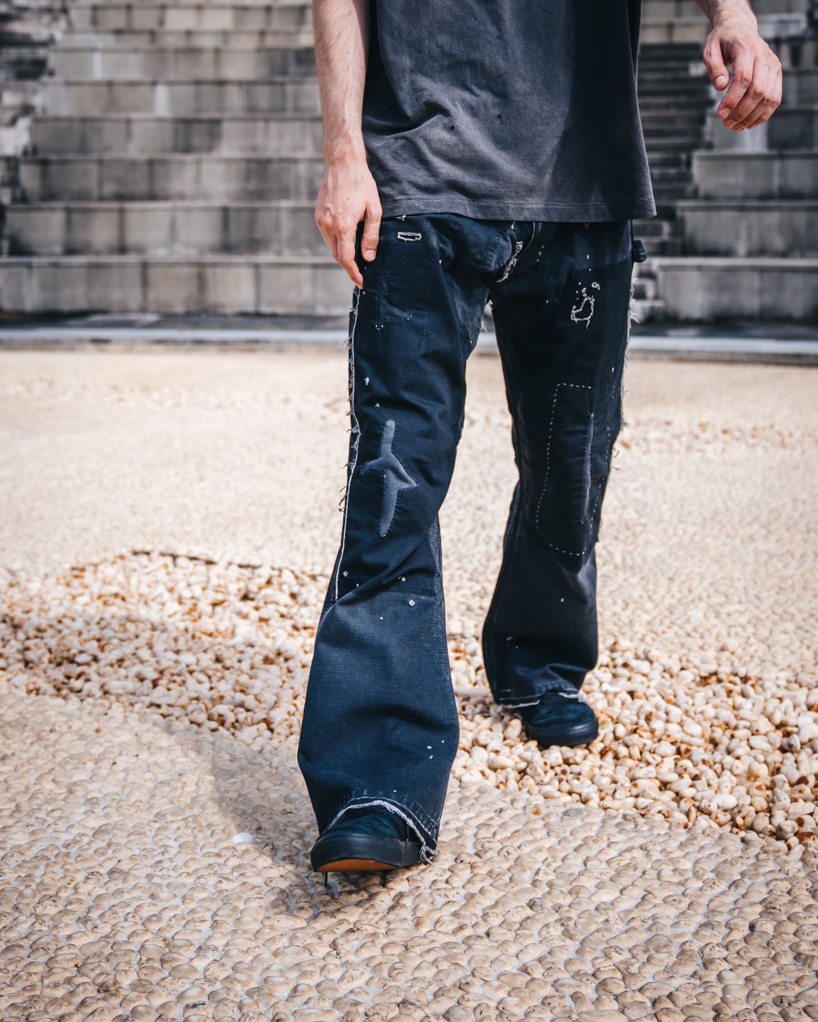 セントマイケル24AW DENIM DOUBLE KNEE (SM-YS1-0000-067)BLACK