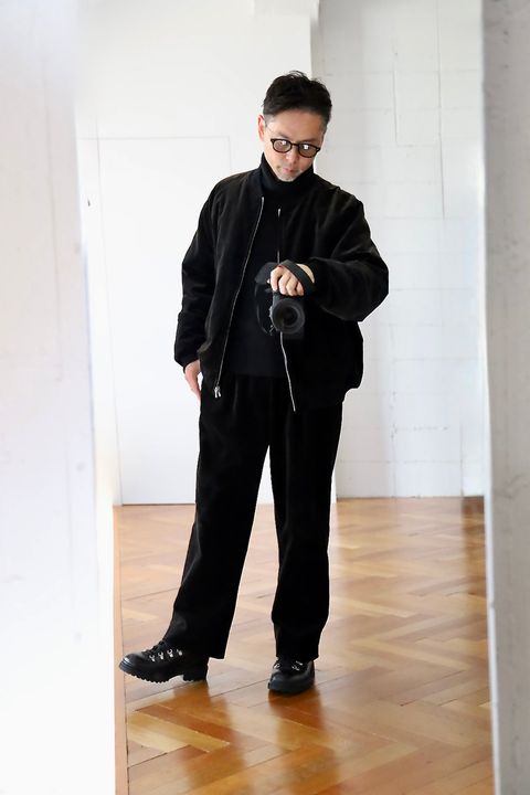 A.PRESSE Vintage US NAVY Souvenir Velour Jacketスタイル