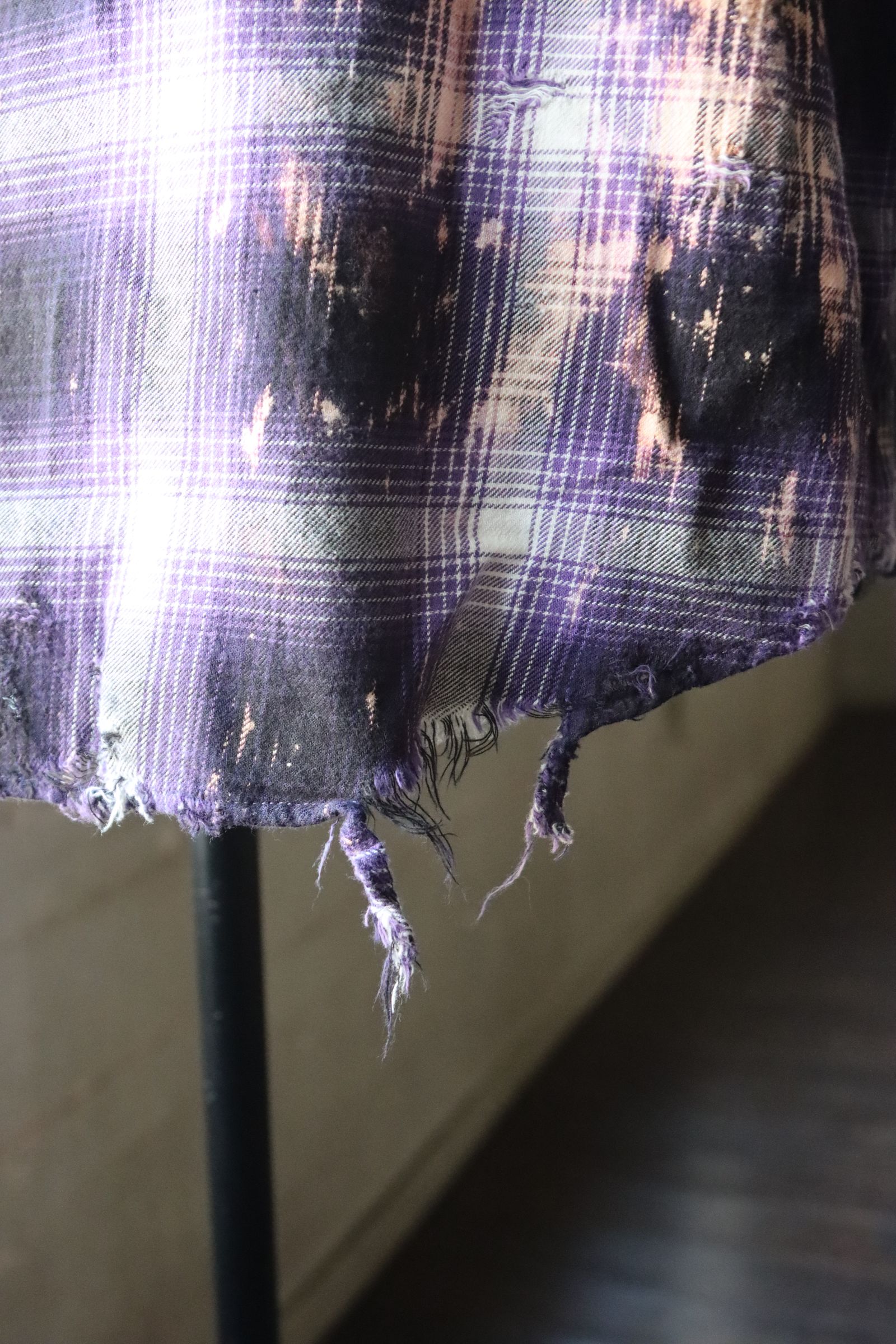 RAFUラフ 24SS Bleached & Damaged shirt(RAFU037)PURPLE