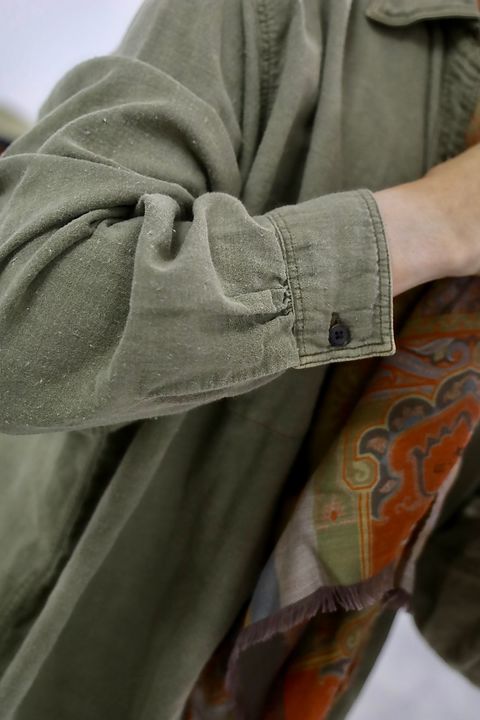 A.PRESSE 2026 STYLE2 Vintage Cotton Moleskin Shirts"KHAKI"スタイル