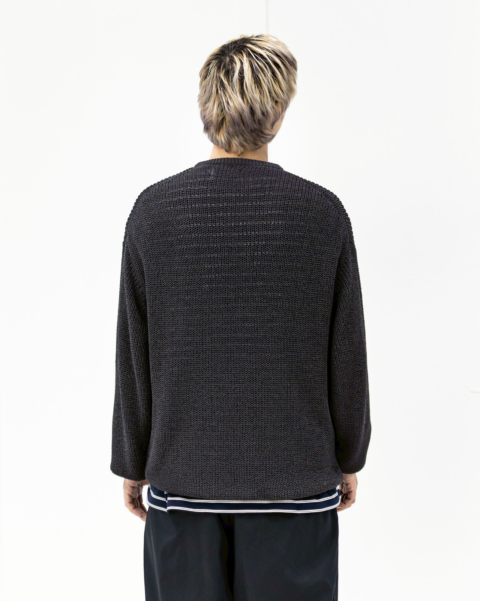 グラフペーパー26SS Coiled Wool Nylon Crew Neck Knit(GM261-80433)CHARCOAL☆2月28日(土)発売！