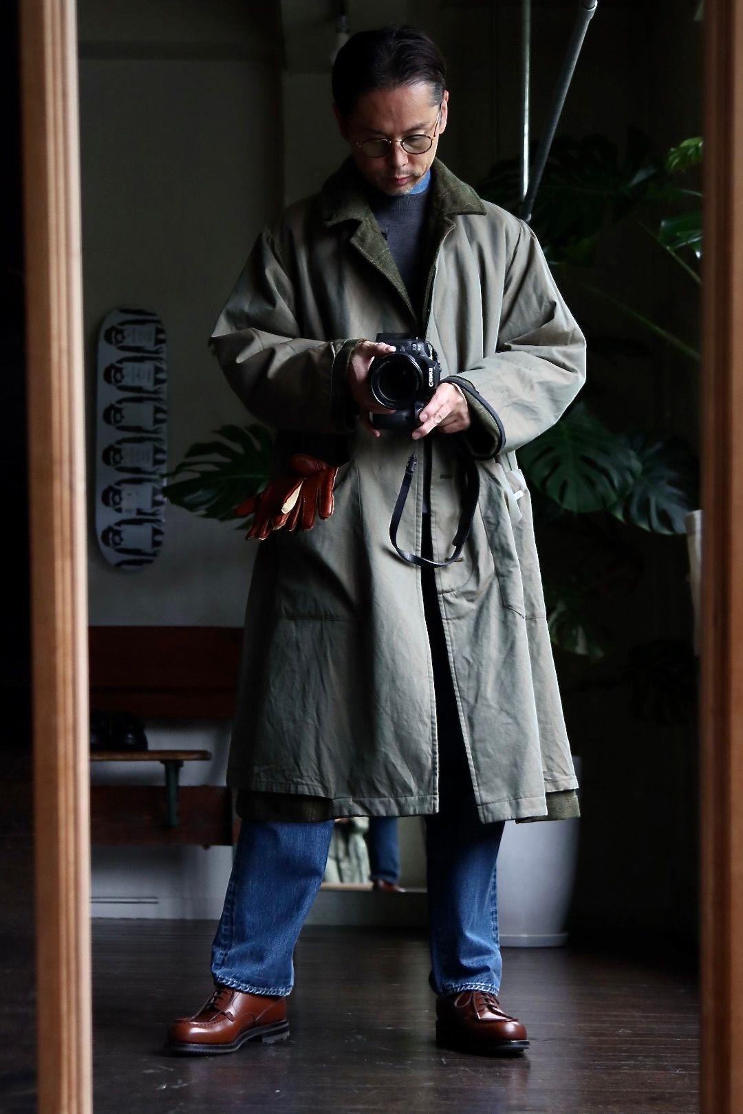 A.PRESSE ア プレッセ　tweed balmacaan coat