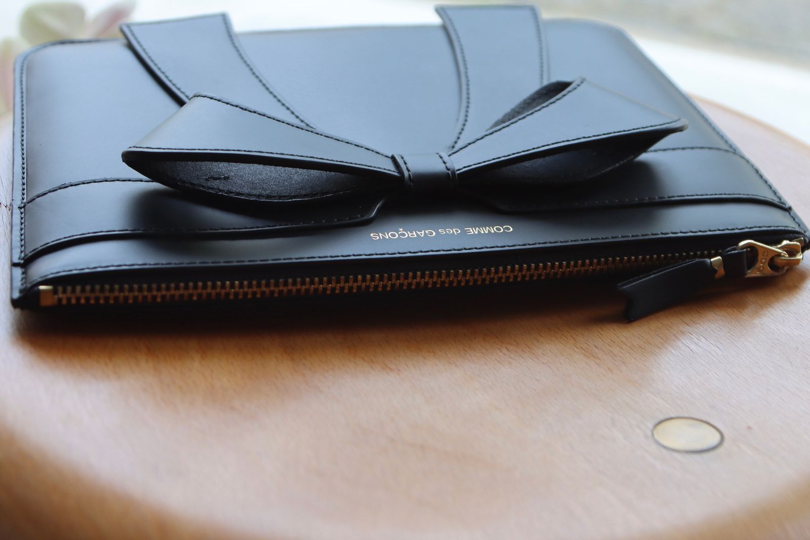 コムデギャルソン 財布 Big Bow Zip Pouch Large(8Z-O510-051)Black☆7月10日発売！