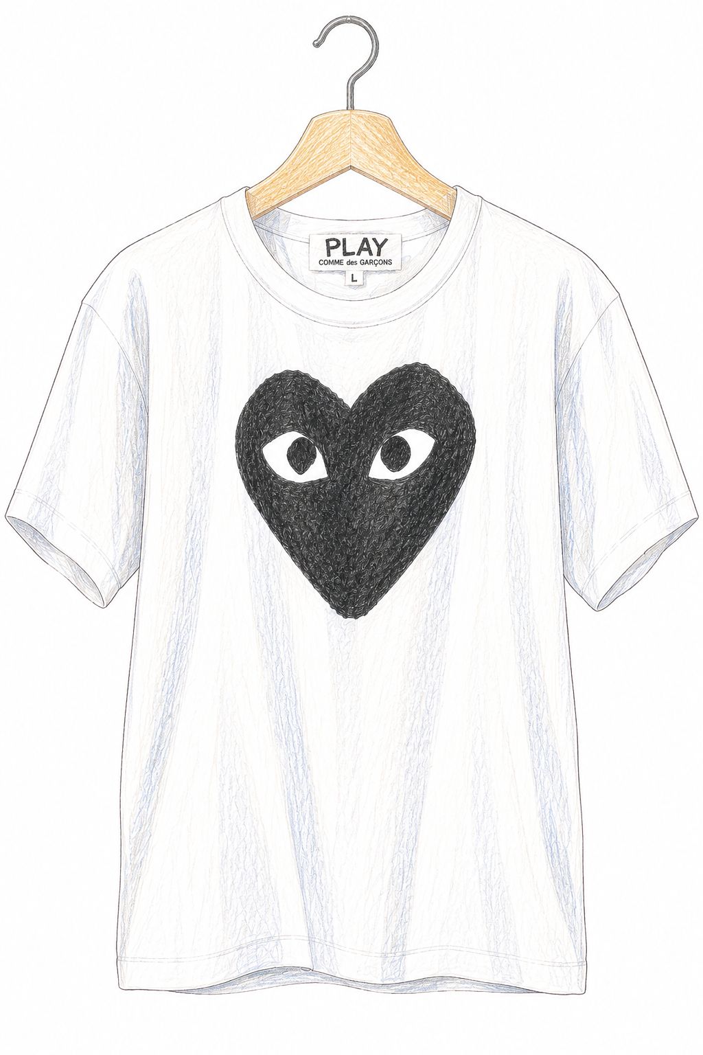 PLAYプレイコムデギャルソン ブラックハートTシャツBLACK HEART (WHITE/BLACK)☆新作発売！