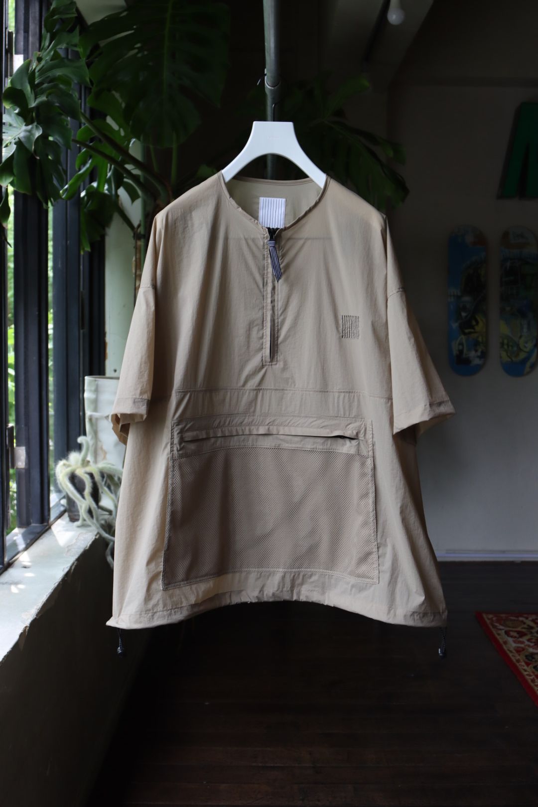 Stripes For Creative - S.F.C 23SS SPOT ハーフジップナイロンシャツ HALF ZIP NYLON SHIRT  (SFCSS23SPS01) BEIGE | mark