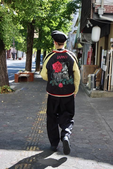 Yohji Yamamoto×NEWERA サイドテープパンツスタイル