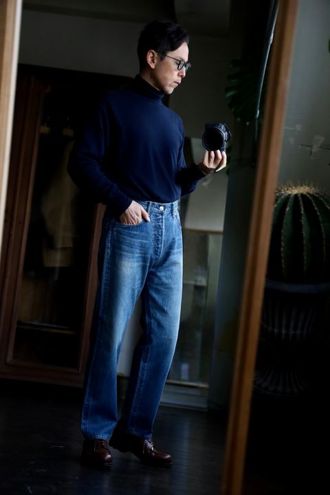 A.PRESSE Washed Denim Pants E スタイル