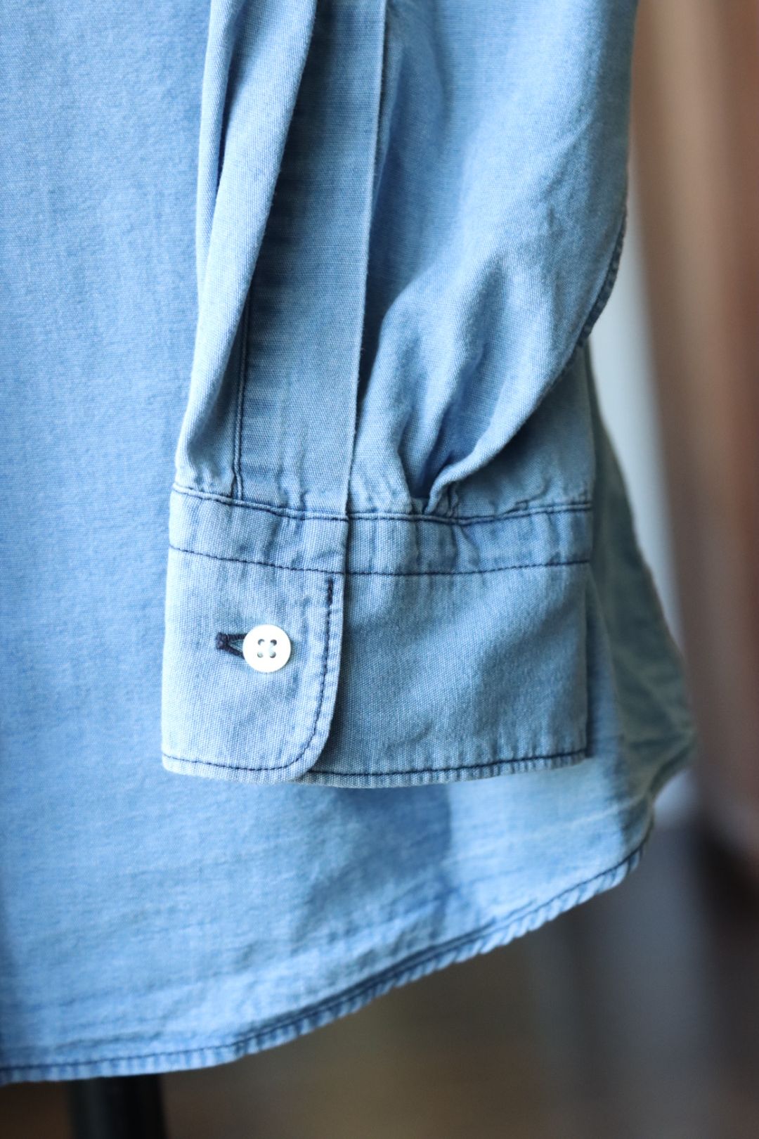 グラフペーパー SIDOGRAS Indigo Poplin L/S Oversized Band Collar Shirt(GM252-50046)LIGHT FADE☆8月2日(土)発売！