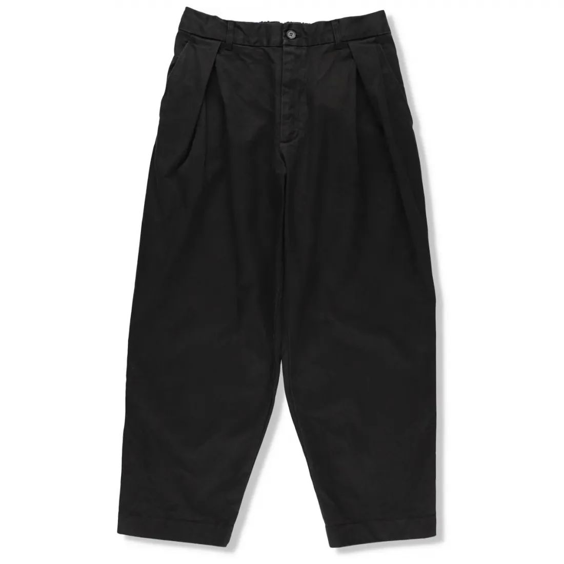 イズネス25AW TWILL TUCK TROUSERS(25AW_20_2020AWPT06-O)BLACK☆新作発売！