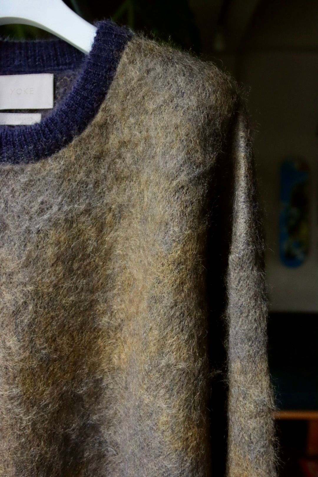 ヨーク23AW LANDSCAPE MOHAIR JACQUARD CREWNECK SWEATER(YK23FW0575S)DARK NAVY