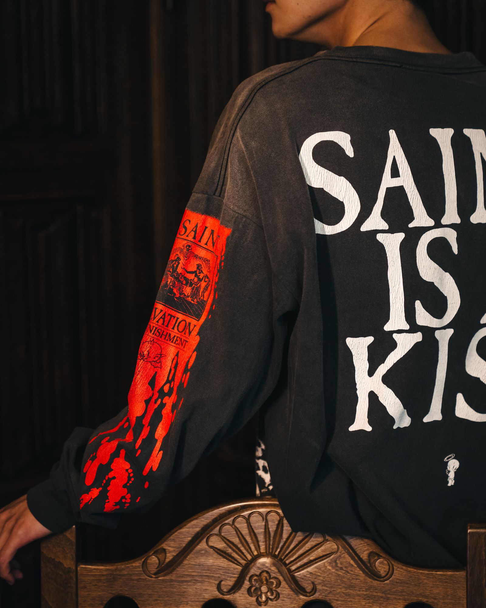 セントマイケル Tシャツ SAINT IS A KISS LS TEE(SM-HR1-0000-028)BLACK★9月13日(土)発売！