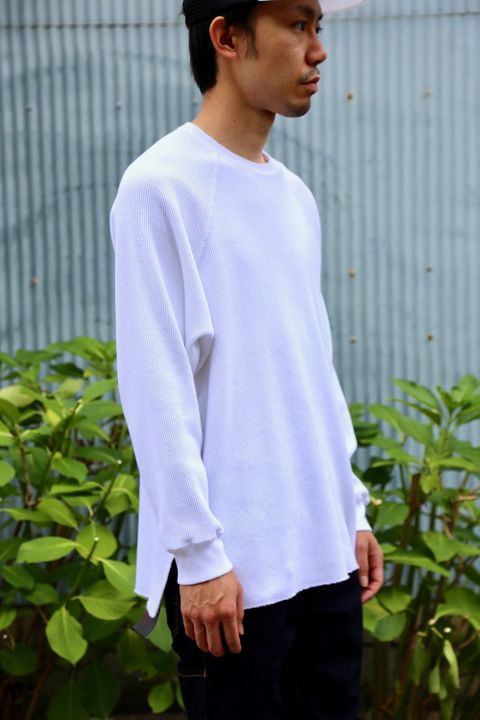 Graphpaper Waffle L/S Tee(GM203-70139B)"WHITE"Style.2020.7.14.