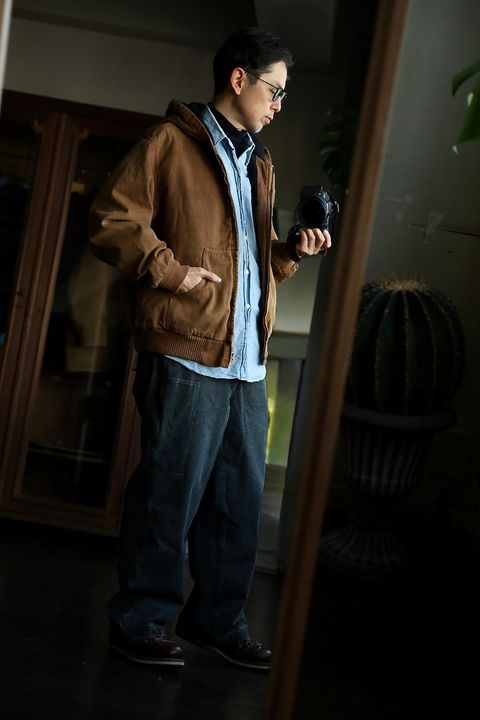 A.PRESSE Silk Linen Hooded Parka"BROWN"スタイル.2025.1.11.