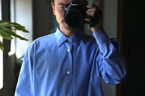 A.PRESSE Regular Collar Shirt"SAX"style.2021.7.28.
