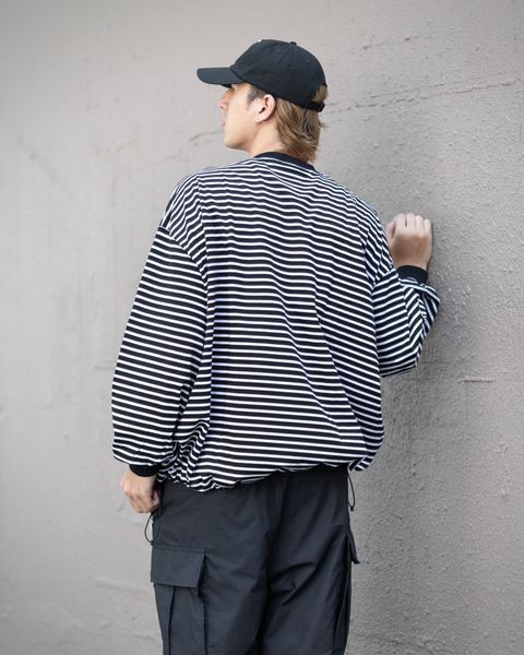 is-ness BALLOON STRIPES LONG SLEEVE T-SHIRT MARKスタイル
