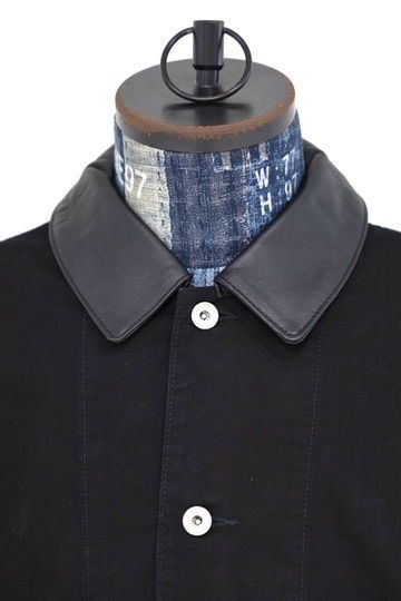 フレッシュサービス 26AW COTTON CANVAS LEATHER COLLAR WORK JACKET(FSC263-30032)BLACK☆9月5日(土)新作発売！