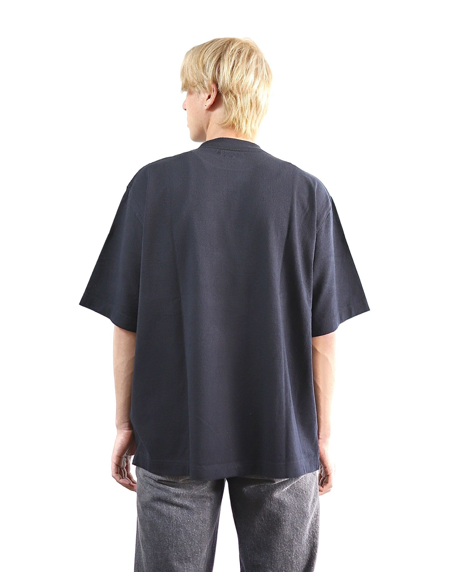 ブラームス24SS blurhms Co/Silk Nep Plain Tee(BlackNavy) style 2024.3.21