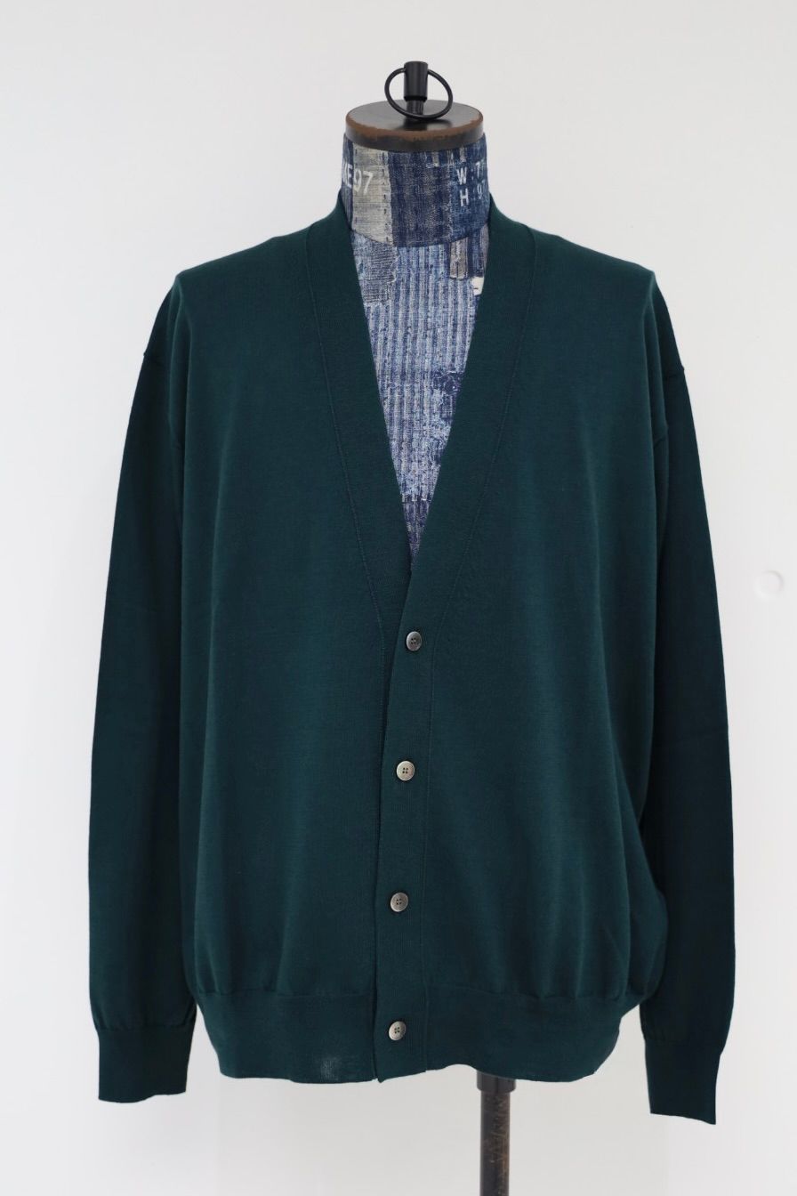 アプレッセ 2026 STYLE2 Wool Cotton High Gauge Cardigan(26AAP-03-02)GREEN