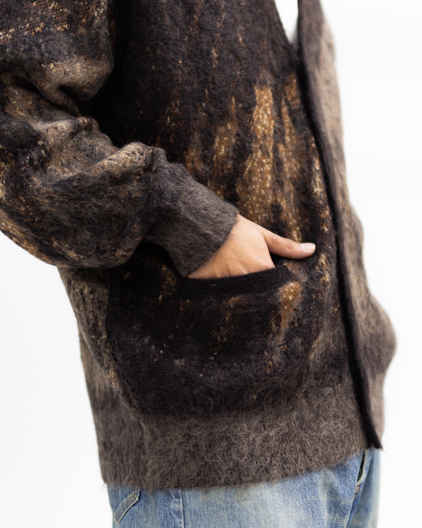 ヨーク  ニット Abstract Jaquard Mohair Cardigan(YK26SS01233S)BROWN☆11月29日(土)発売！