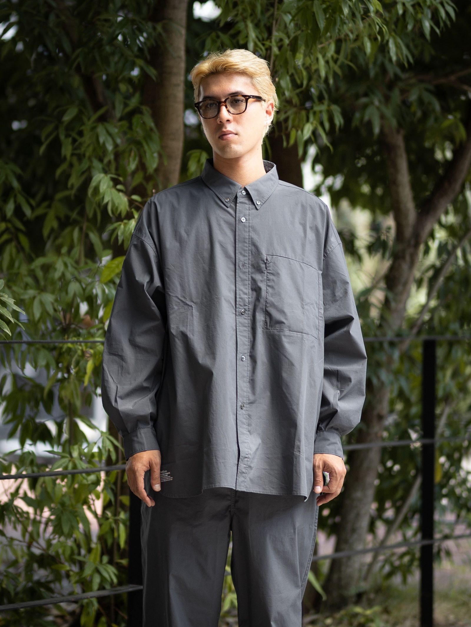 FreshService SOLOTEX® TYPEWRITER UTILITY L/S B.D SHIRT(GRAY) MARKスタイル