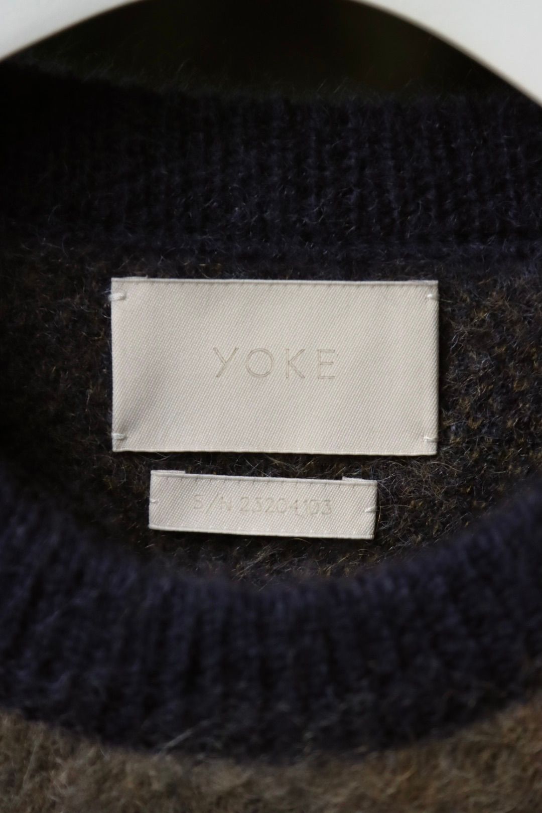ヨーク23AW LANDSCAPE MOHAIR JACQUARD CREWNECK SWEATER(YK23FW0575S)DARK NAVY