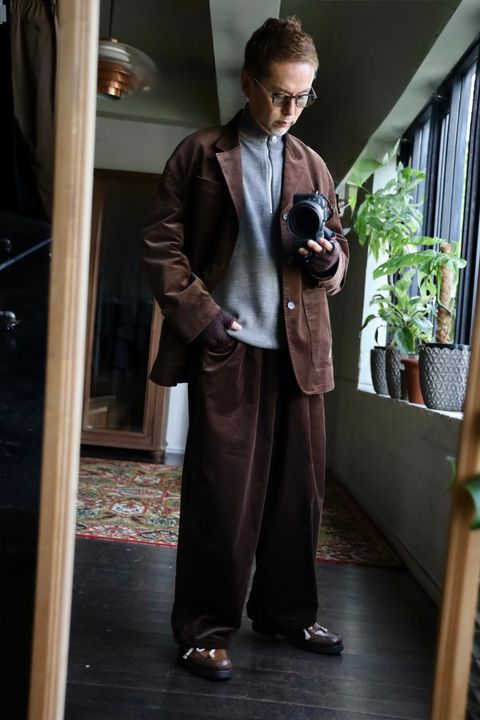 FreshService 26AW THERMAL JERSEY HARF ZIP KNIT"GRAY"スタイル