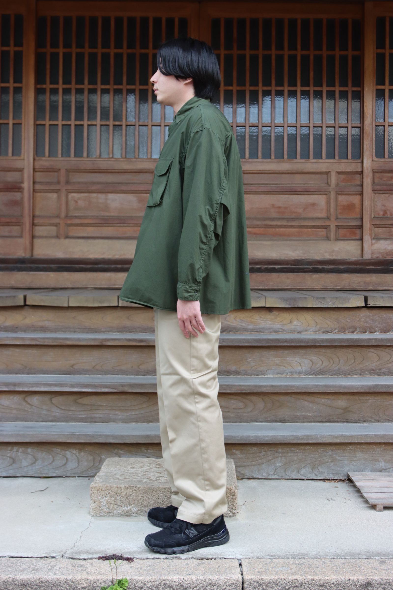 Garment Dyed Poplin Fatigue Shirt-