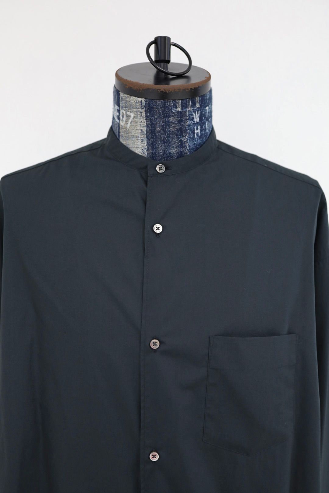 グラフペーパー シャツ Broad L/S Oversized Band Collar Shirt(GM261-50002B)BLACK☆2月14日(土)発売！