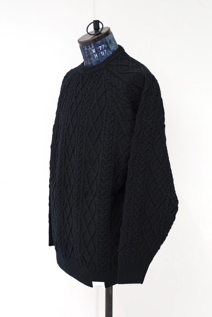 フレッシュサービス SHETLAND WOOL x SOLOTEX® TECH FISHERMAN SWEATER (FSC253-80165)BLACK★10月18日(土)発売！
