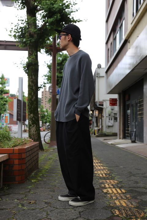 Graphpaper Waffle L/S Tee(GM203-70139B)"GRAY"Style.2020.7.15.
