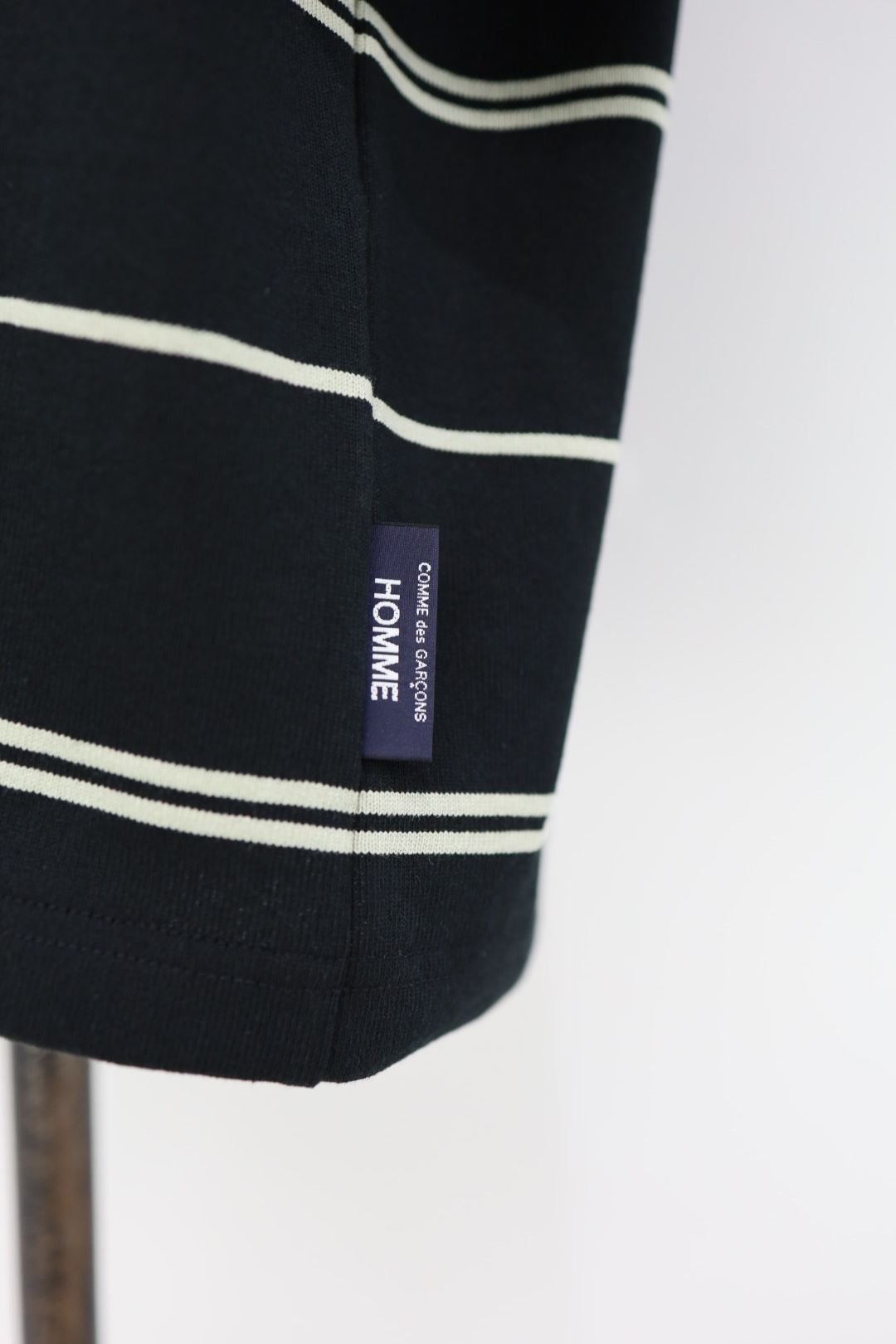 コムデギャルソンオム26SS 綿度詰天竺ボーダーTシャツ(HQ-T021-051)BLACK×GRAY☆5月1日(金)発売！