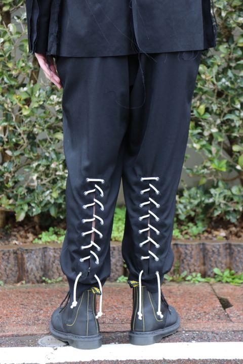 yohji yamamoto W-ヒモ開きレースアップパンツ(HD-P56-100) style.2021.1.24.