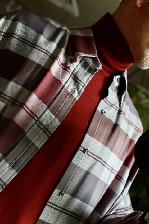 Graphpaper 22AW Viscose Check Oversized B.D. Shirtスタイル.2022.8.13.