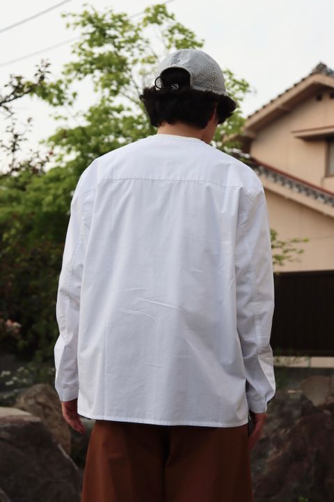 STUDIO NICHOLSON YALE POWDER COTTON DOUBLE PLEAT VOLUME PANTS(SNM-788) style. 2022.04.30.
